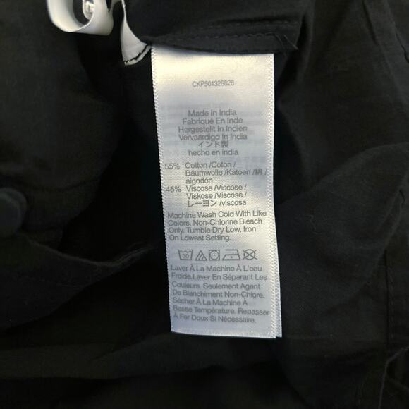 NWT Madewell Ruffled Pintucked Long-Sleeve Top True Black Size XL - Picture 11 of 11